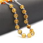 35cts Rio Golden Citrine faceted Round Approx 6 to 7mm 17cm Strands with Hematite (Approx 3mm) And Plastic Spacers 