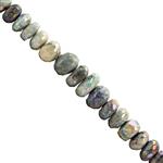 70cts A.B.Coated Chrysocolla Faceted Rondelles Approx 6x3 to 9x6mm 20cms Strands with Spacers