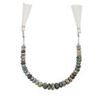 70cts A.B.Coated Chrysocolla Faceted Rondelles Approx 6x3 to 9x6mm 20cms Strands with Spacers
