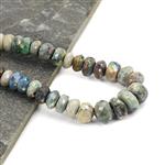 70cts A.B.Coated Chrysocolla Faceted Rondelles Approx 6x3 to 9x6mm 20cms Strands with Spacers