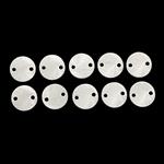 925 Sterling Silver Plated Base Metal Round Discs With Holes Top and Bottom, Approx 10mm, 10pcs