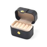 Black Travel Ring Box, 6.5x3.9x4.7cm