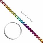 Matte Rainbow Ombre Hematite 10mm Plain Rounds & Memory Wire Project By Mark Smith