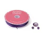 Amethyst Silicone Slider Bead, Approx 14mm with 2x 6mm Rounds & 0.5mm Purple Nylon Cord, Approx 10m 