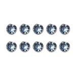 Green Machine 8mm Diamante Rivets with Sky Blue Rhinestone (10 Sets)