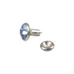 Green Machine 8mm Diamante Rivets with Sky Blue Rhinestone (10 Sets)