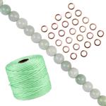 Rose Gold Plated 925 Sterling Silver Square Wire Open Jump Ring & Type A Jadeite Project W