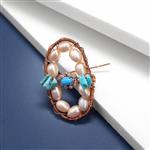 Rose Gold Plated 925 Sterling Silver, Turquoise & Peach Pearl Project With Downloadable Instructions By Carol Vickers
