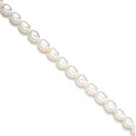 White Freshwater Rice Pearls, Approx 8-9mm, 38cm Strand