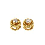 925 Sterling Silver Spacers with White Topaz, Approx 3mm Pack of 2 Pcs