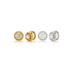 925 Sterling Silver Spacers with White Topaz, Approx 3mm Pack of 2 Pcs