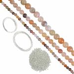  Botswana Agate, 4mm 6mm & 8mm, Silver Plated Base Metal Wire Project
