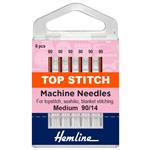Hemline Sewing Machine Top-Stitch Needles 6 Pieces 