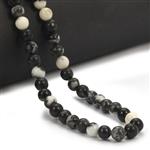 80cts Zebra Jasper Smooth Rounds Approx 6 to 7mm - 28cm Strand