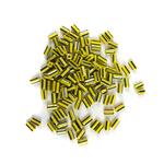 Preciosa Ornela Opaque Yellow Stripe Rola Beads, 7x3.5mm (20g)
