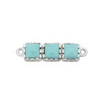 1.14cts 925 Sterling Silver Connector with Sleeping Beauty Turquoise Squares Approx 20x5mm