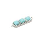 1.14cts 925 Sterling Silver Connector with Sleeping Beauty Turquoise Squares Approx 20x5mm