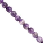 100cts Chevron Amethyst Smooth Round Approx 7 to 8 mm, 24cm Strand 