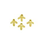 Gold Plated 925 Sterling Silver Brushed Effect Bead Caps Flower Petal Approx 10x9mm, (Pack of 4pcs)