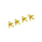 Gold Plated 925 Sterling Silver Brushed Effect Bead Caps Flower Petal Approx 10x9mm, (Pack of 4pcs)