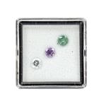 0.75cts Kyanite, Ratanakiri Zircon, Rose du Maroc Amethyst Fancy Round Approx 4mm 