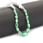 15cts Emerald Smooth Tumbles Approx 4x3 to 9mm, 10cm Strands