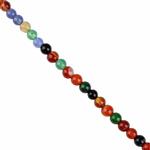 35cts Mixed Colour Agate Beads Plain Rounds, Approx 4mm, 38cm Strand
