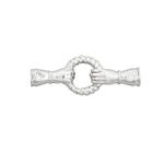 925 Sterling Silver Hand Clasp Approx 10x30mm with White Topaz
