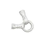 925 Sterling Silver Hand Clasp Approx 10x30mm with White Topaz
