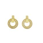 Gold Plated 925 Sterling Silver & White Topaz Earring with Loop, Approx 12mm