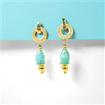 Gold Plated 925 Sterling Silver & White Topaz Earring with Loop, Approx 12mm