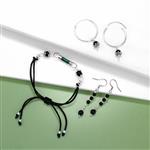  925 Sterling Silver White Topaz Pendant Frame, Malachite Gemstone Link & Black Onyx Project With Downloadable Instructions By Debbie Kershaw