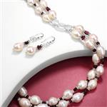 White Freshwater Rice Pearls, Approx 9-10mm x 11-12mm, 38cm Strand