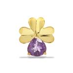 Gold Plated 925 Sterling Silver Clover Pendant with Amethyst, Approx 14mm