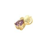Gold Plated 925 Sterling Silver Clover Pendant with Amethyst, Approx 14mm