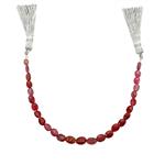 15cts Tanzanian Red Spinel Smooth Oval Approx 4x2 to 6x5mm, 14cm Gemstone Strands