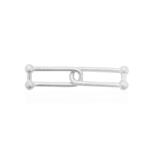 925 Sterling Silver Link with Stardust Effect, Approx 9x40mm