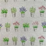 Linen Look Flower Pots & Linen Look Duckegg Fabric Bundle (2.5m). Save £3