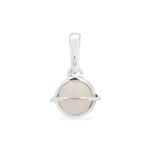 925 Sterling Silver Planet Pendant with White Opal, Approx 14mm