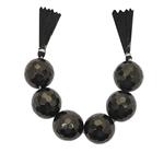 330cts Black Jet Faceted Round Approx 25mm 15cm Strands 