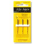 John James Pack of 3 Leather Point Sewing Machine Needles Size 14/16 (90/100)