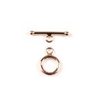 JM Essential 925 Rose Gold Plated Sterling Silver Toggle Clasp T-Bar - Approx 23mm, Ring 11mm (1pc)