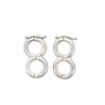 925 Sterling Silver, Hinged Figure of 8 Clasps, Approx 18x9mm, 2Pcs 