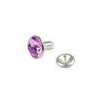 Green Machine 8mm Diamante Rivets with Lilac Rhinestone (10 Sets)