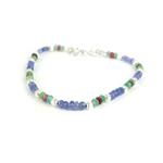 90cts Ruby, Emerald, Tanzanite & Blue Sapphire Faceted Rondelles Approx 3x1 to 4x2mm, 15cm Each Strand.