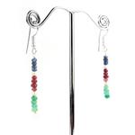 90cts Ruby, Emerald, Tanzanite & Blue Sapphire Faceted Rondelles Approx 3x1 to 4x2mm, 15cm Each Strand.
