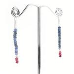 90cts Ruby, Emerald, Tanzanite & Blue Sapphire Faceted Rondelles Approx 3x1 to 4x2mm, 15cm Each Strand.