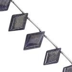 68cts Purple Sandstone Smooth Rhombus Approx 20x13 to 26x18mm 13cm Strand With Hematite and Plastic Spacers
