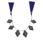 68cts Purple Sandstone Smooth Rhombus Approx 20x13 to 26x18mm 13cm Strand With Hematite and Plastic Spacers