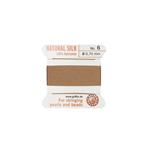 Silk Thread, Size 06 (.70mm, .028 in) - Beige, with needle, 2m (6.5ft)